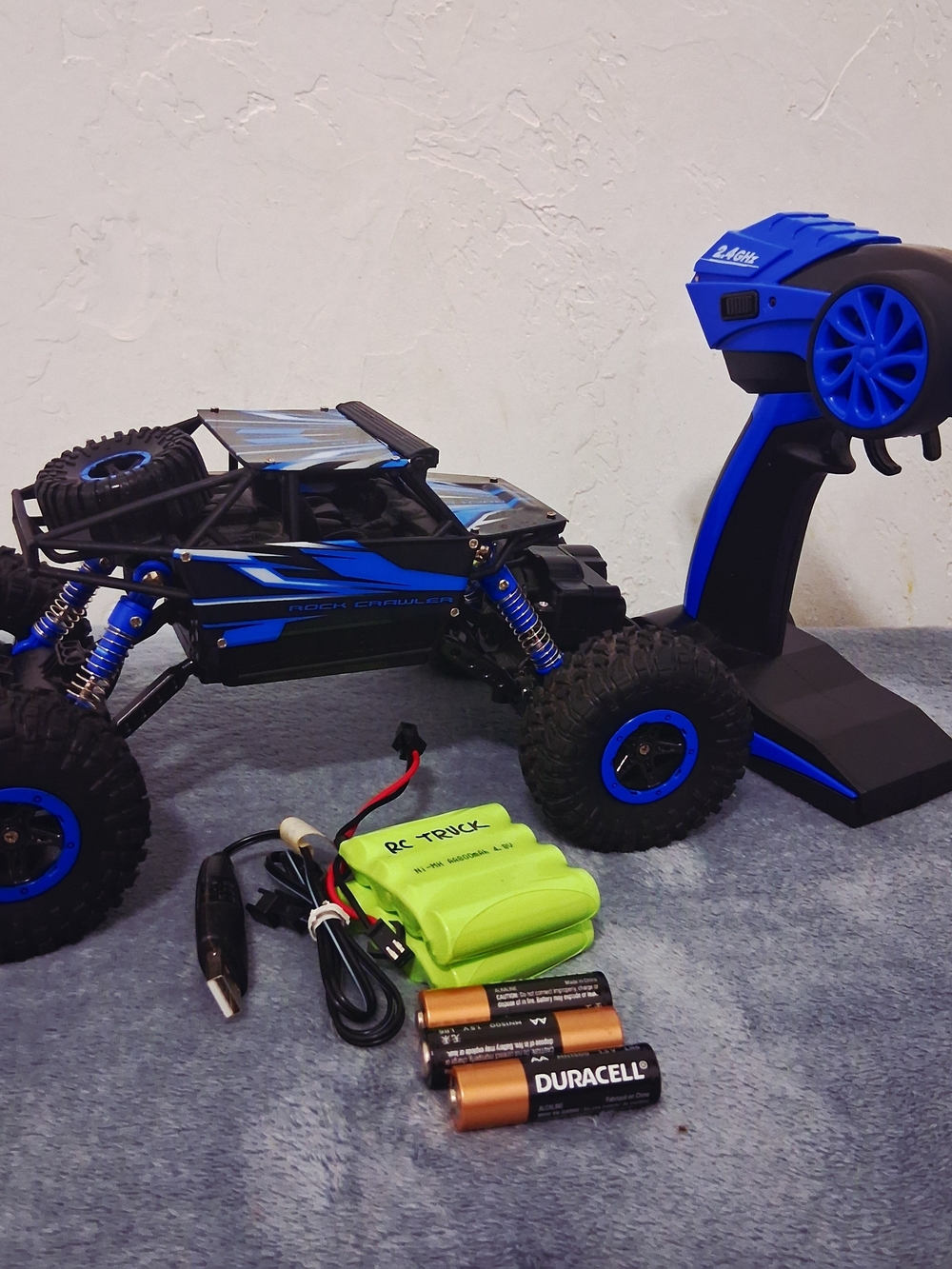 Blue RC Rock Crawler Truck with Remote